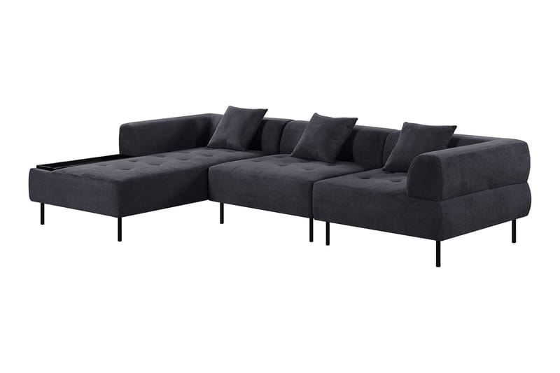 YELVERTON 3-sits Modulsoffa Divan Vänster Blå - Komplett modulsoffa