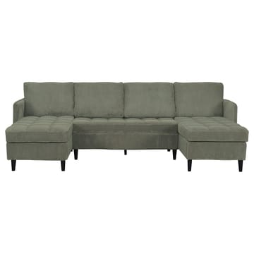 Lindhus 4-sits U-soffa med dubbeldivan och förvaring i manchester - Grön - Möbler - Vardagsrum - Soffor - Modulsoffor - Komplett modulsoffa