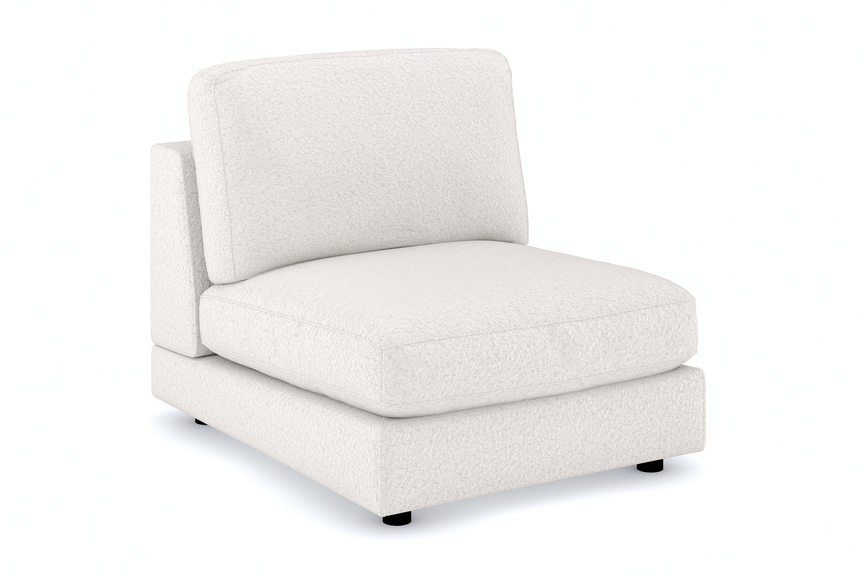 arken 1-sits mittmodul i bouclé 90 cm bred - vit