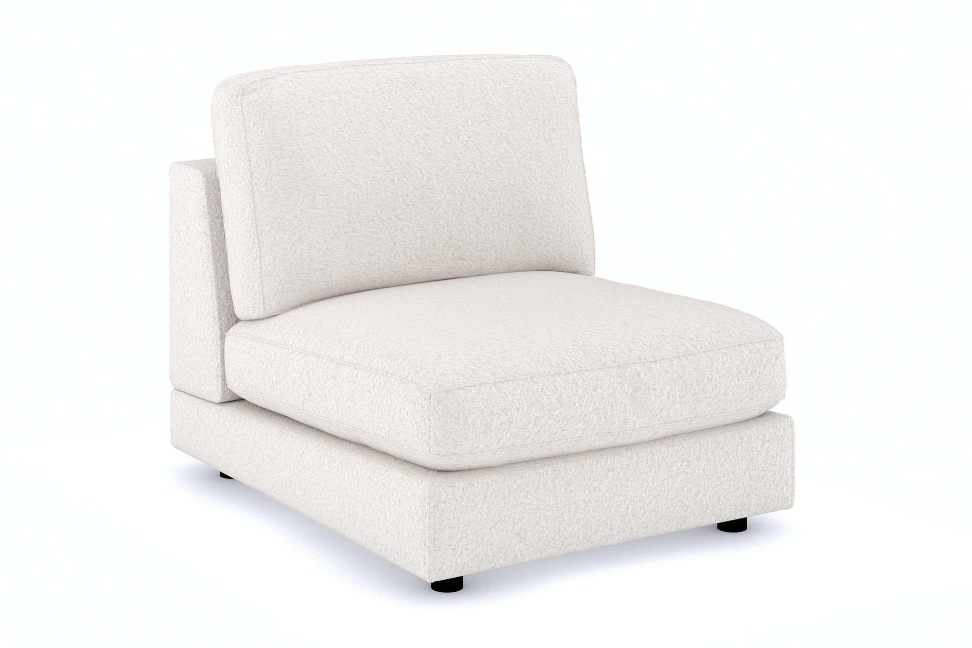 Arken 1-sits Mittmodul i Boucl&eacute; 90 cm bred - Vit