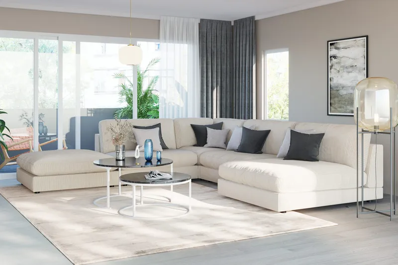 Arken 1-sits Mittmodul i Manchester 90 cm bred - Beige - Möbler - Vardagsrum - Soffor - Modulsoffor - Mittmodul