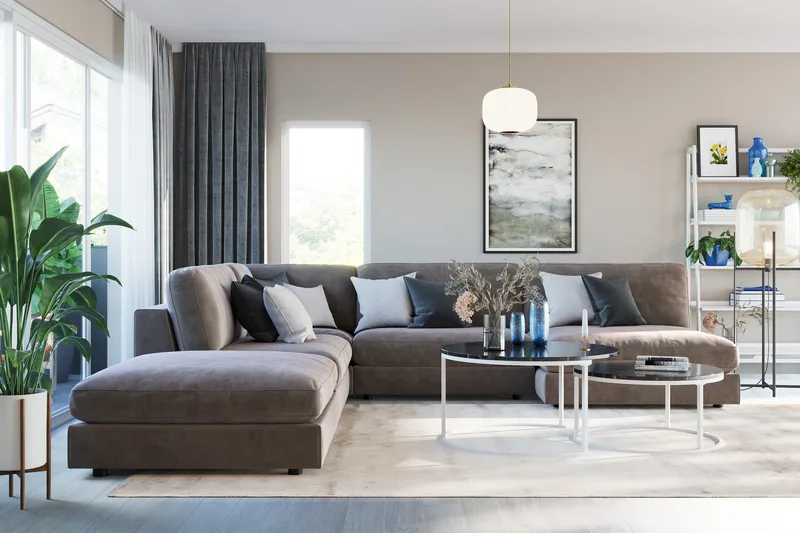 Arken 1-sits Mittmodul i Sammet 70 cm bred - Brun - Möbler - Vardagsrum - Soffor - Modulsoffor - Mittmodul