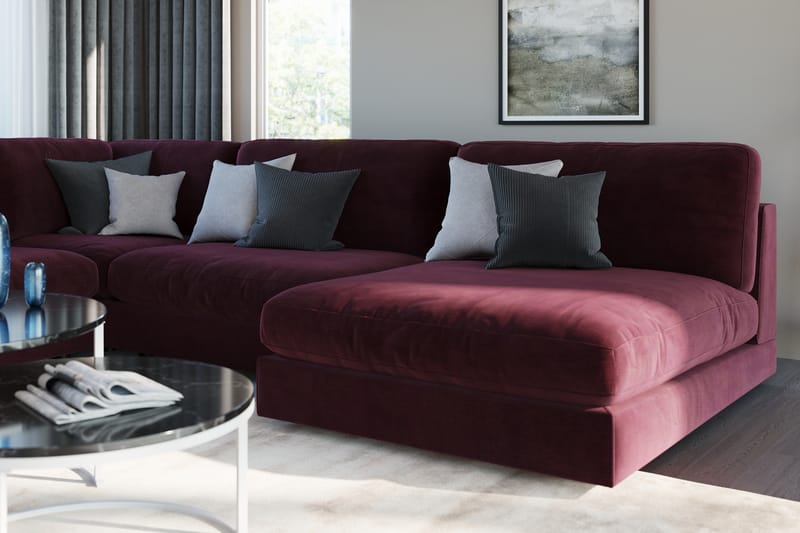 Arken 1-sits Mittmodul i Sammet 70 cm bred - Lila - Möbler - Vardagsrum - Soffor - Modulsoffor - Mittmodul