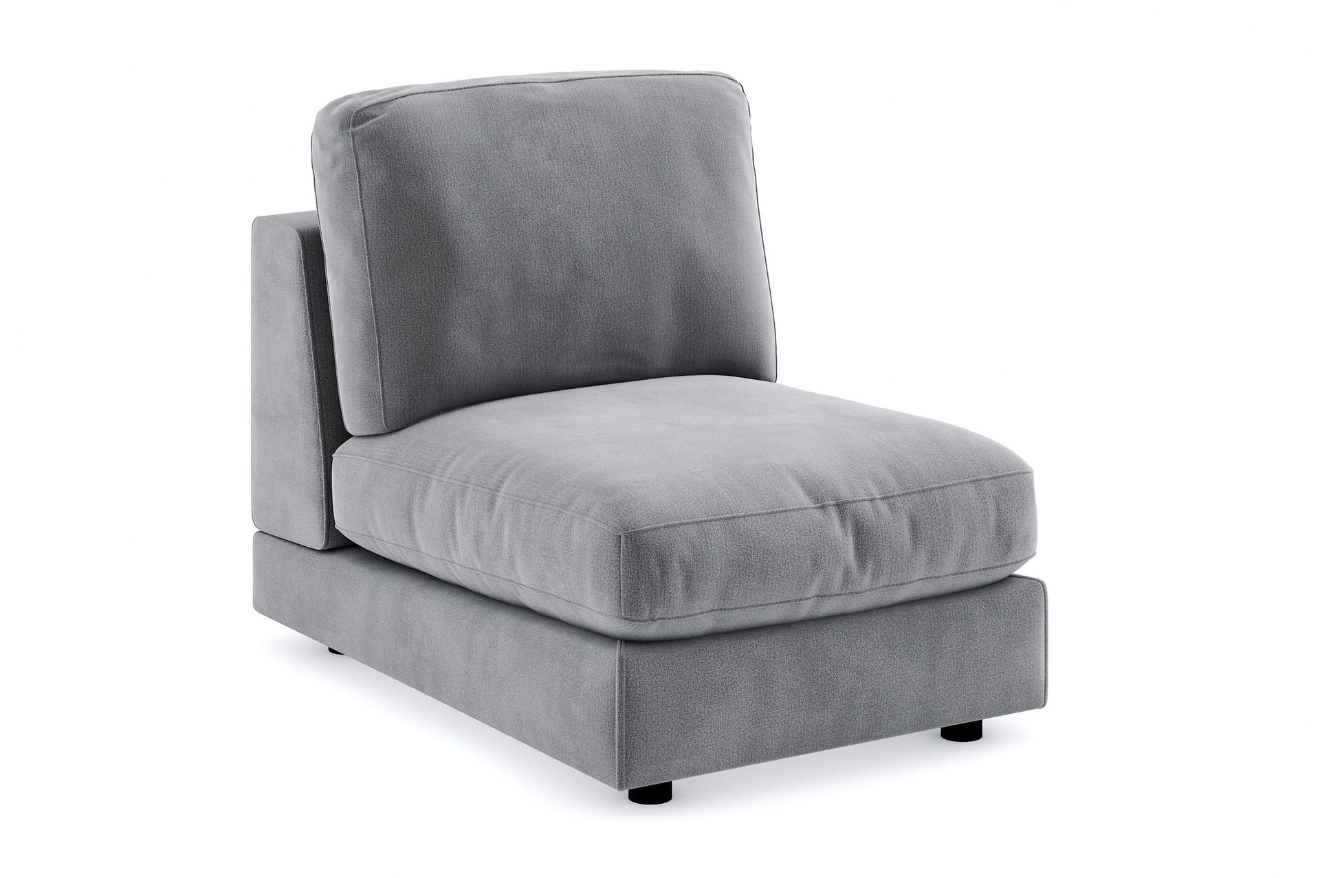 arken 1-sits mittmodul i sammet 70 cm bred - ljusgrå