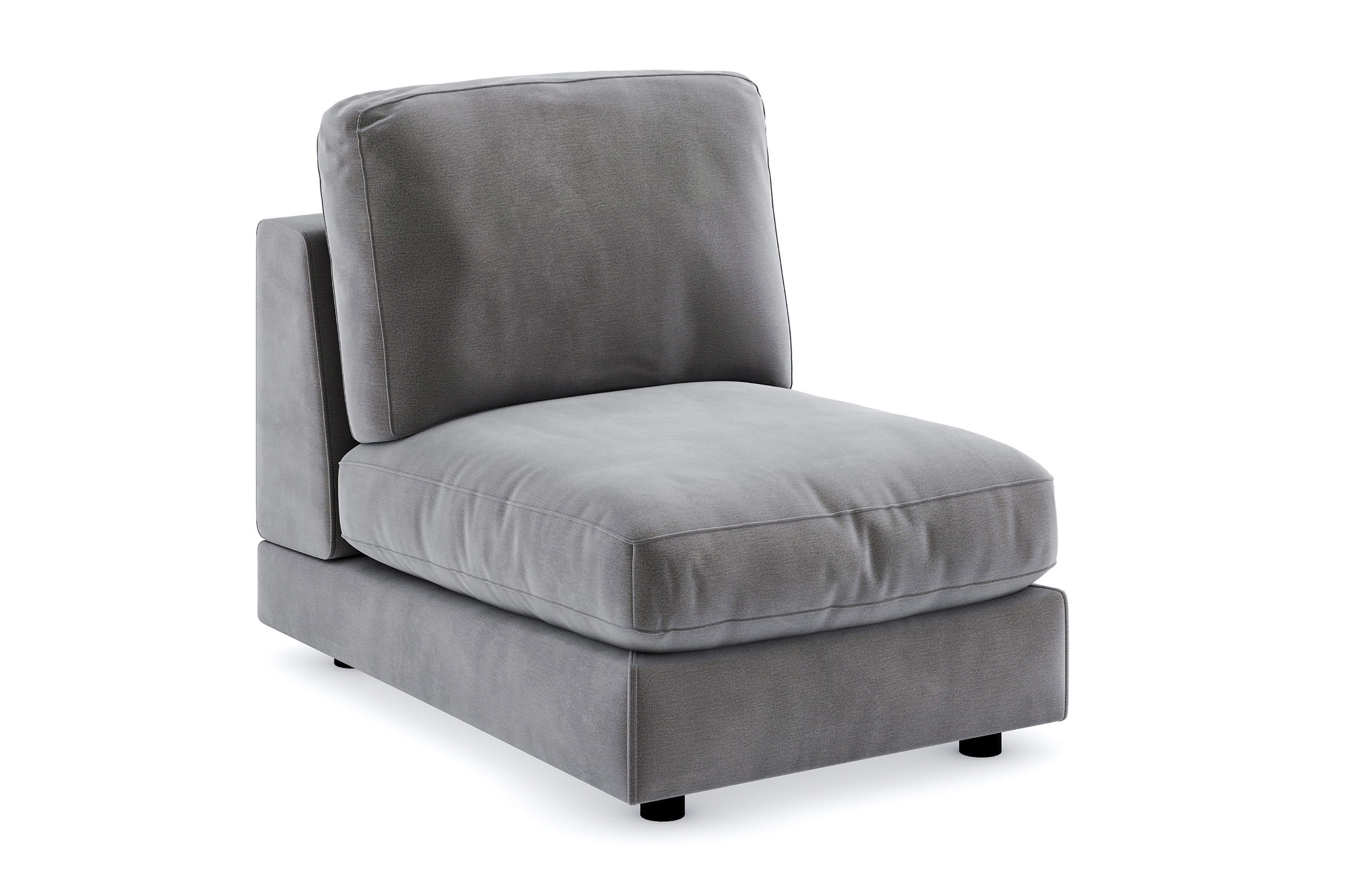 arken 1-sits mittmodul i sammet 70 cm bred - mörkgrå