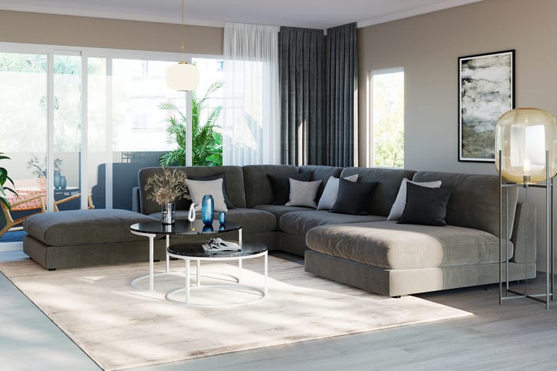 Arken 1-sits Mittmodul i Sammet 70 cm bred - Mörkgrå - Möbler - Vardagsrum - Soffor - Modulsoffor - Mittmodul