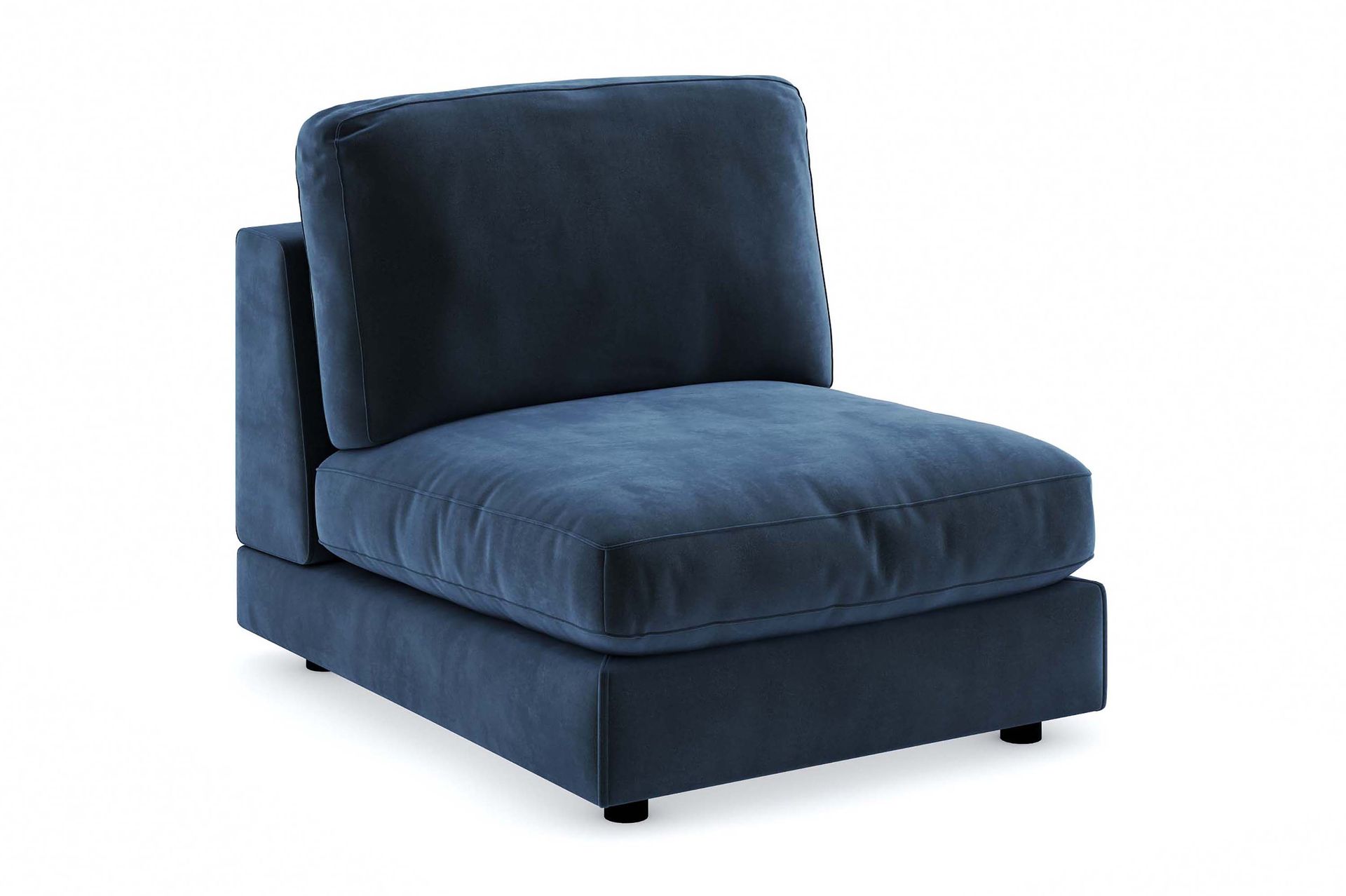 arken 1-sits mittmodul i sammet 90 cm bred - blå