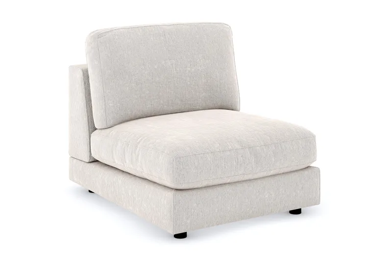 Arken 1-sits Mittmodul i Sammet 90 cm bred, Krämvit