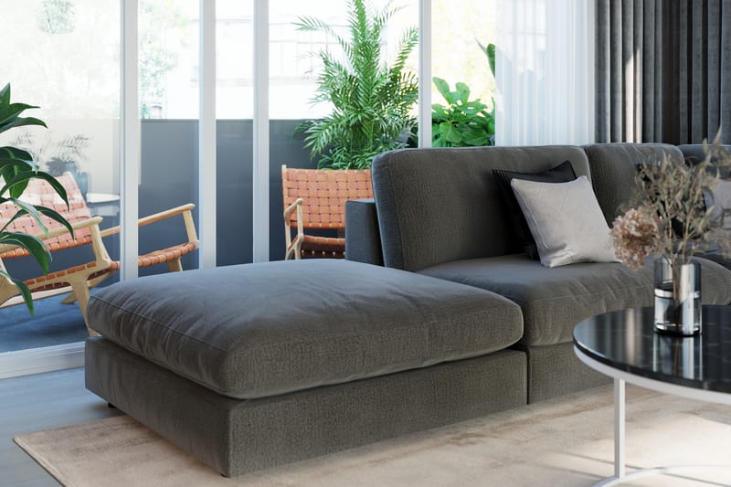 Arken 1-sits Mittmodul i Sammet 90 cm bred - Mörkgrå - Möbler - Vardagsrum - Soffor - Modulsoffor - Mittmodul