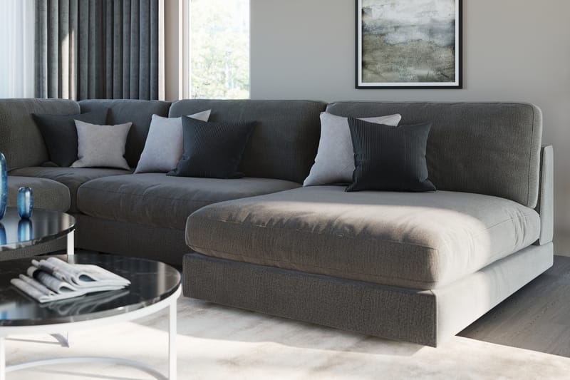 Arken 1-sits Mittmodul i Sammet 90 cm bred - Mörkgrå - Möbler - Vardagsrum - Soffor - Modulsoffor - Mittmodul