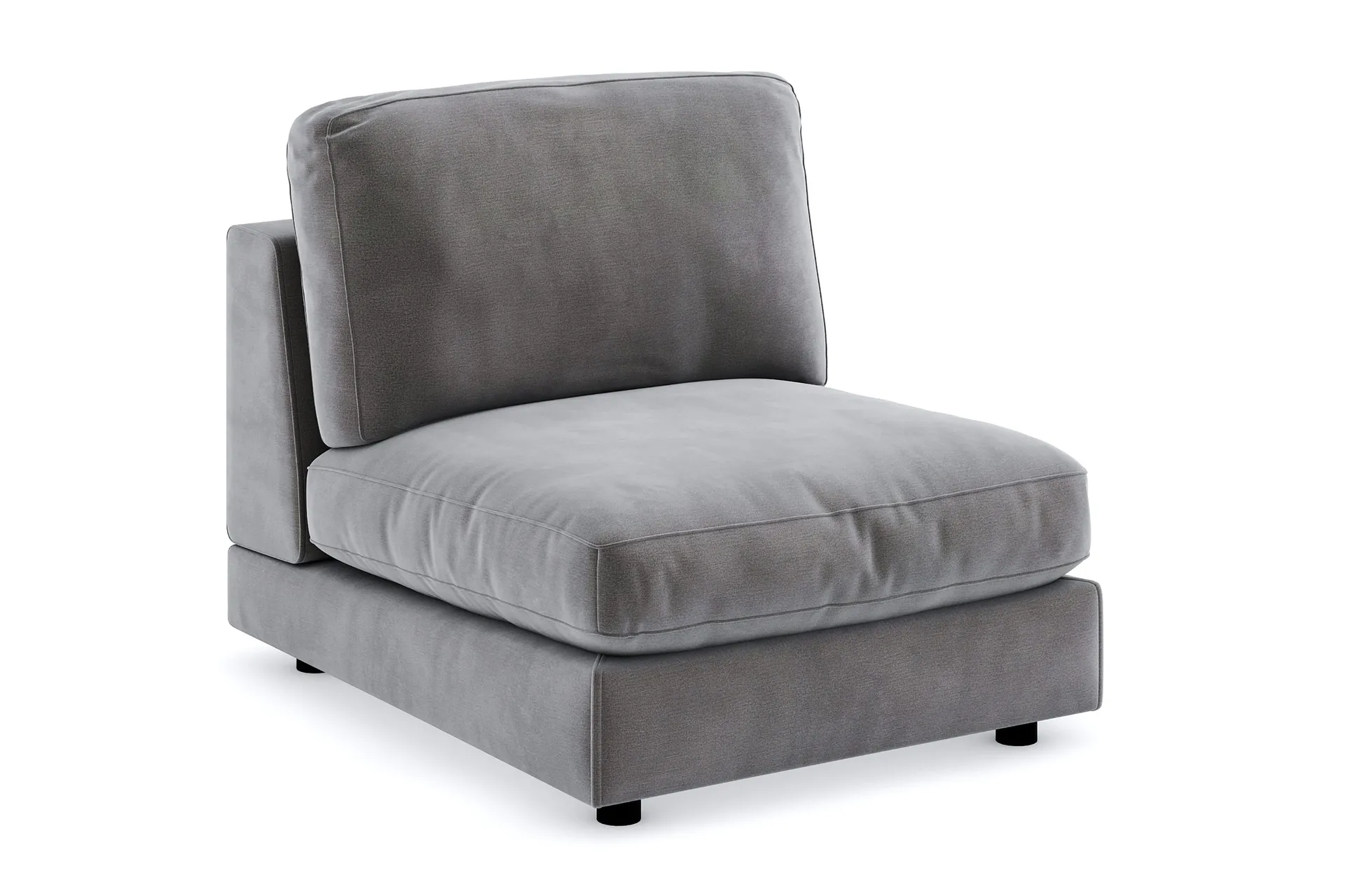 arken 1-sits mittmodul i sammet 90 cm bred - mörkgrå