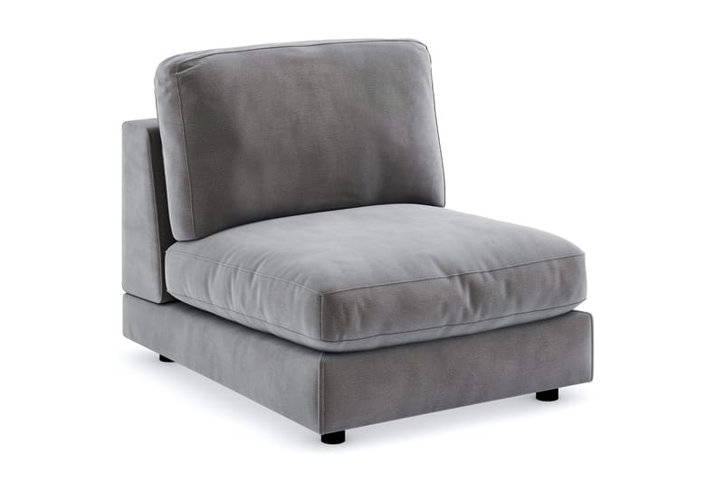 Arken 1-sits Mittmodul i Sammet 90 cm bred, Mörkgrå