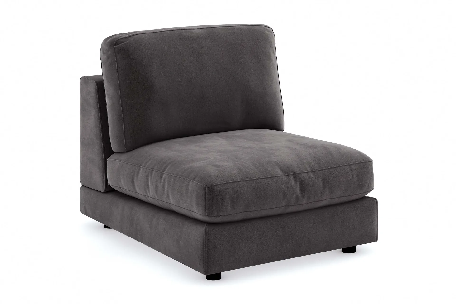 arken 1-sits mittmodul i sammet 90 cm bred - mörkgrå