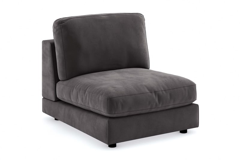 Arken 1-sits Mittmodul i Sammet 90 cm bred, Mörkgrå