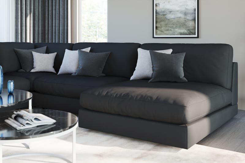 Arken 1-sits Mittmodul i Tyg 70 cm bred - Svart - Möbler - Vardagsrum - Soffor - Modulsoffor - Mittmodul