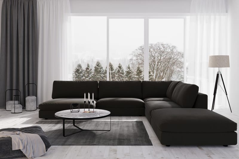 Arken 1-sits Mittmodul i Tyg 70 cm bred - Svart - Möbler - Vardagsrum - Soffor - Modulsoffor - Mittmodul