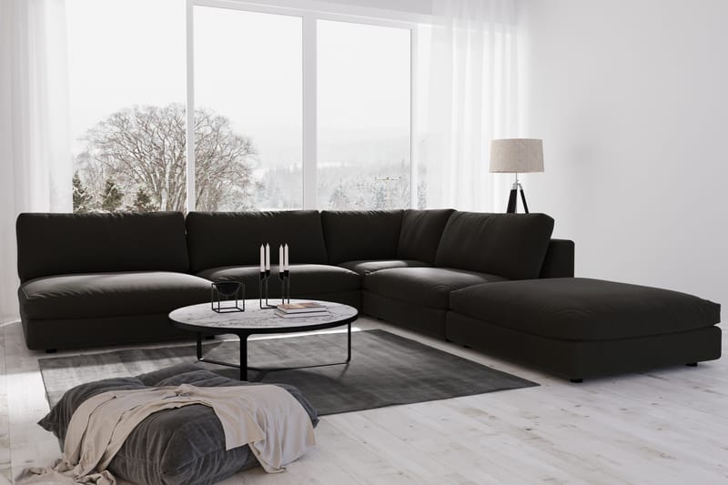 Arken 1-sits Mittmodul i Tyg 70 cm bred - Svart - Möbler - Vardagsrum - Soffor - Modulsoffor - Mittmodul