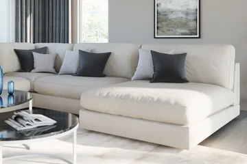Arken 1-sits Mittmodul i Tyg 90 cm bred - Beige - Möbler - Vardagsrum - Soffor - Modulsoffor - Mittmodul