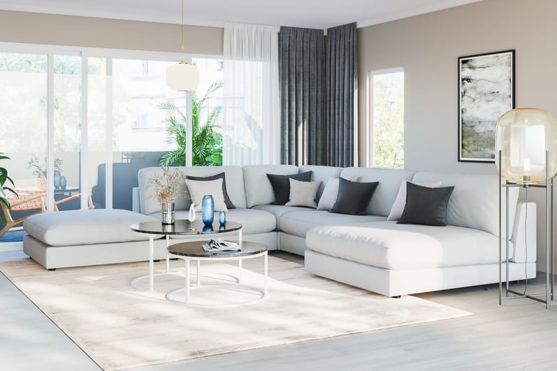 Arken 1-sits Mittmodul i Tyg 90 cm bred - Ljusgrå - Möbler - Vardagsrum - Soffor - Modulsoffor - Mittmodul
