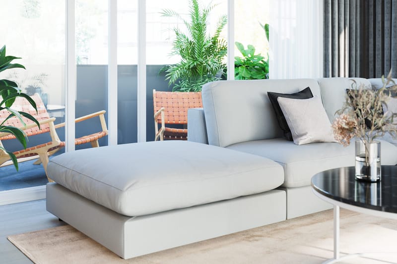 Arken 1-sits Mittmodul i Tyg 90 cm bred - Ljusgrå - Möbler - Vardagsrum - Soffor - Modulsoffor - Mittmodul