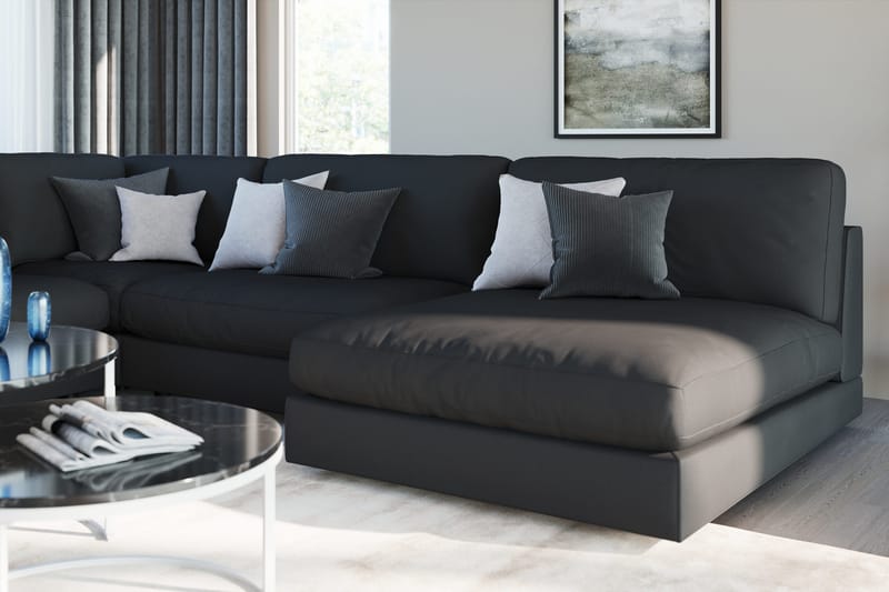 Arken 1-sits Mittmodul i Tyg 90 cm bred - Svart - Möbler - Vardagsrum - Soffor - Modulsoffor - Mittmodul