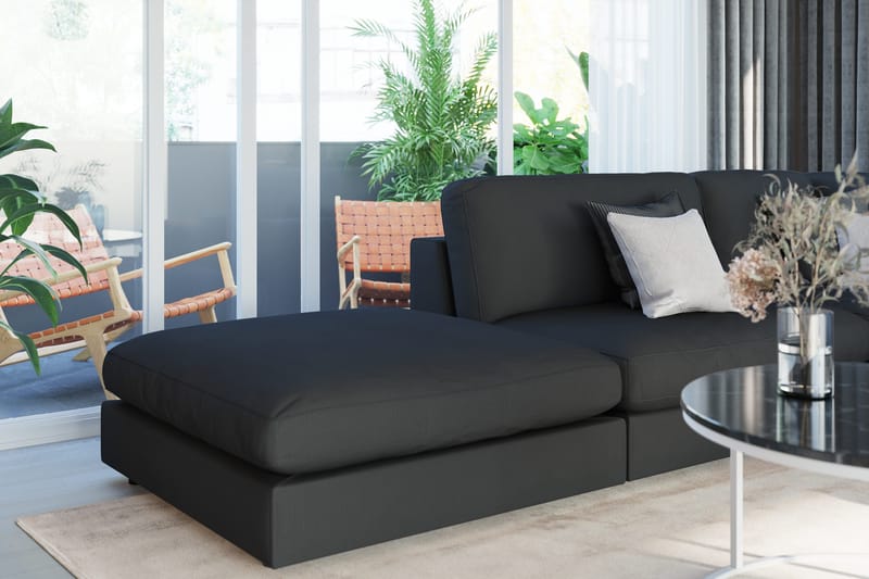 Arken 1-sits Mittmodul i Tyg 90 cm bred - Svart - Möbler - Vardagsrum - Soffor - Modulsoffor - Mittmodul