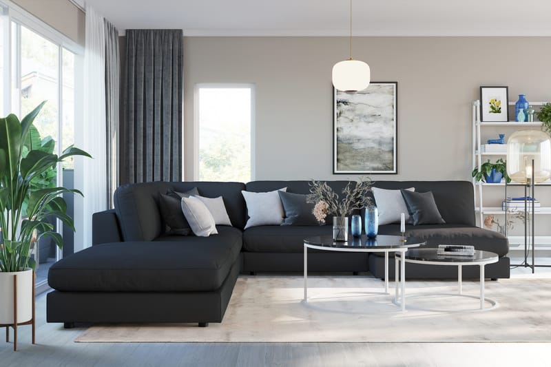 Arken 1-sits Mittmodul i Tyg 90 cm bred - Svart - Möbler - Vardagsrum - Soffor - Modulsoffor - Mittmodul