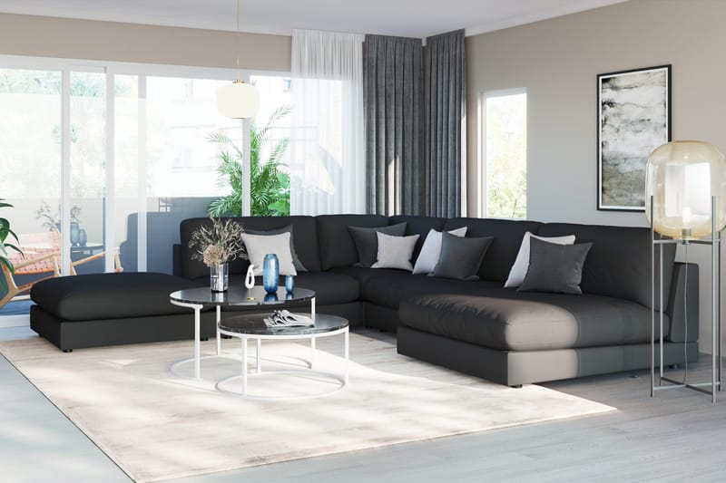 Arken 1-sits Mittmodul i Tyg 90 cm bred - Svart - Möbler - Vardagsrum - Soffor - Modulsoffor - Mittmodul