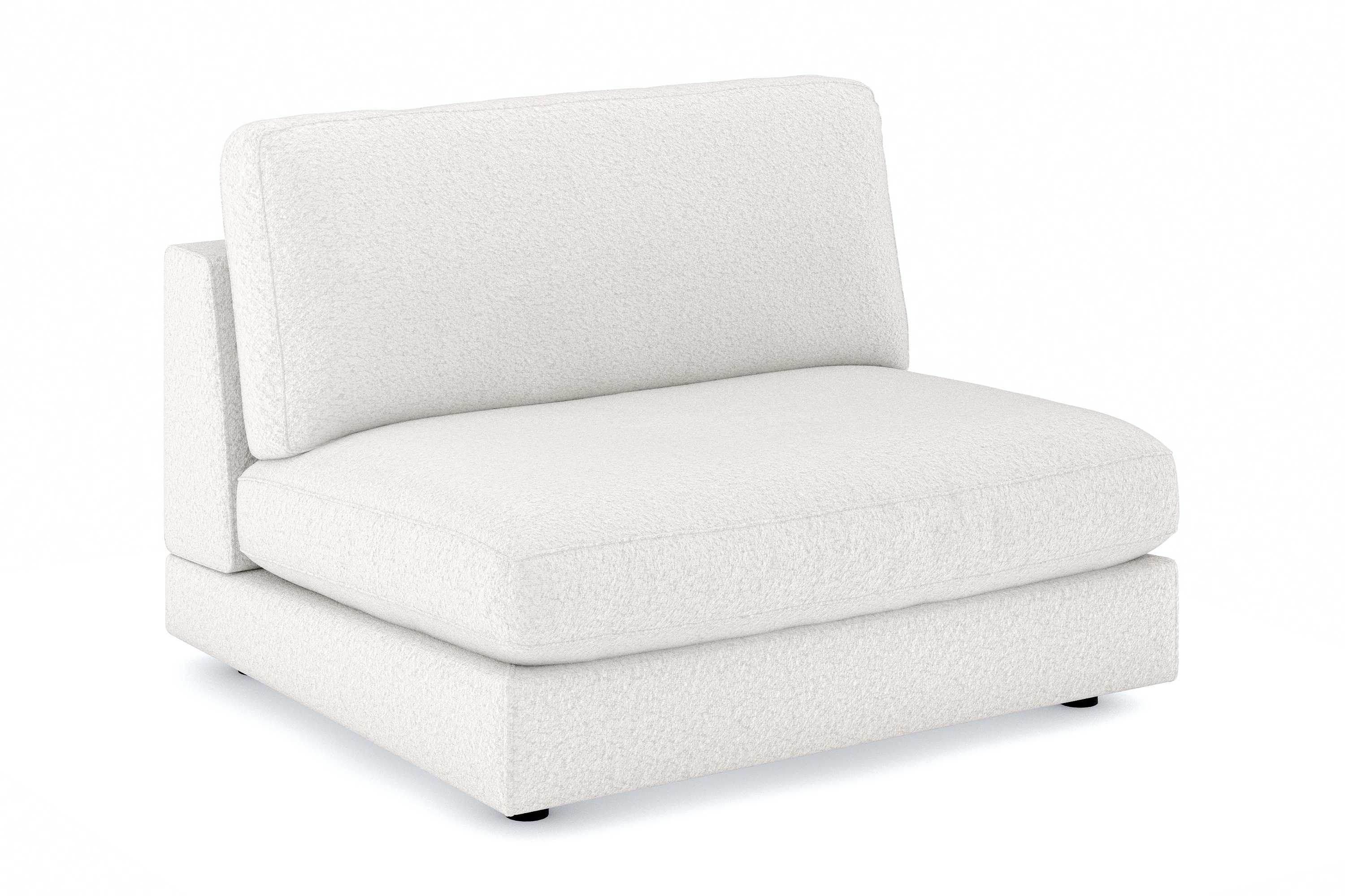 arken 2-sits mittmodul i bouclé 120 cm bred - vit