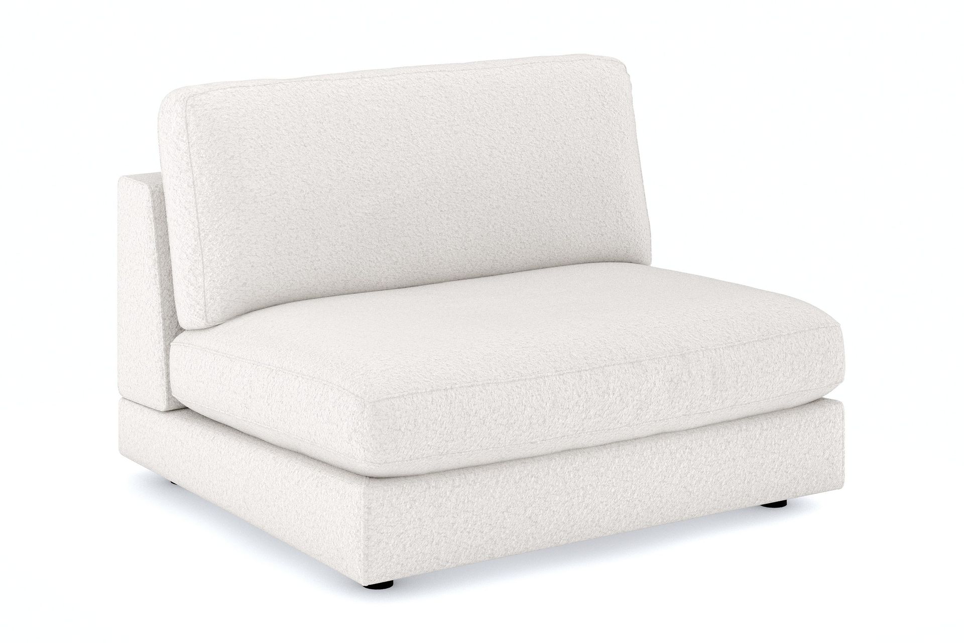 arken 2-sits mittmodul i bouclé 120 cm bred - vit