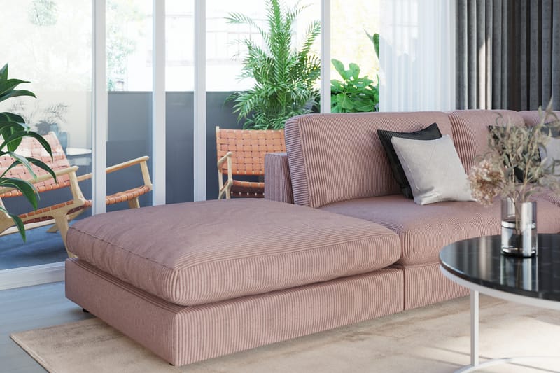 Arken 2-sits Mittmodul i Manchester 120 cm bred - Rosa - Möbler - Vardagsrum - Soffor - Modulsoffor - Mittmodul