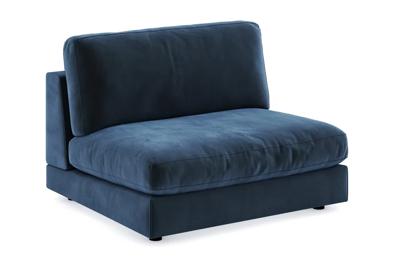 Arken 2-sits Mittmodul i Sammet 120 cm bred - Blå - Möbler - Vardagsrum - Soffor - Modulsoffor - Mittmodul