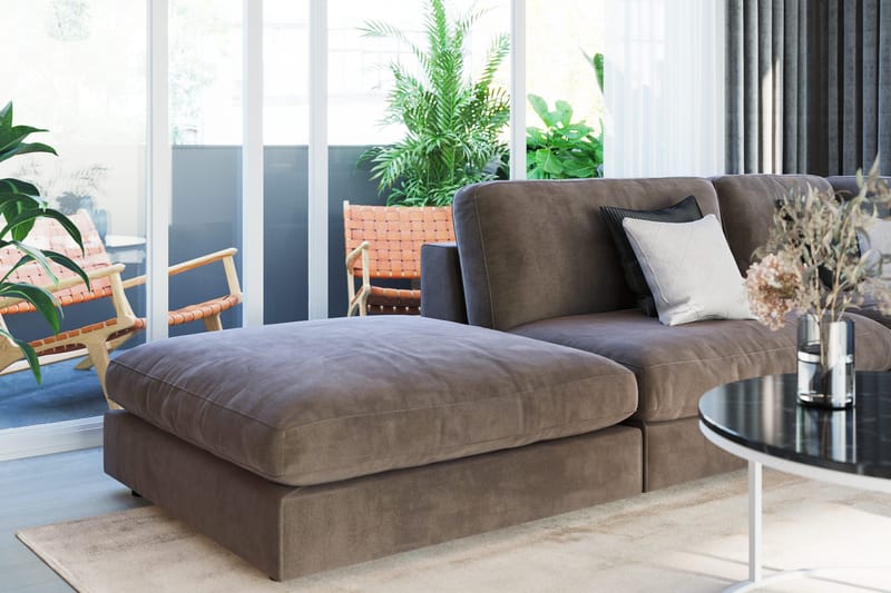 Arken 2-sits Mittmodul i Sammet 120 cm bred - Brun - Möbler - Vardagsrum - Soffor - Modulsoffor - Mittmodul