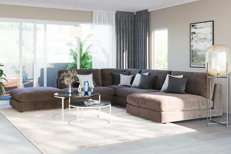 Arken 2-sits Mittmodul i Sammet 120 cm bred - Brun - Möbler - Vardagsrum - Soffor - Modulsoffor - Mittmodul