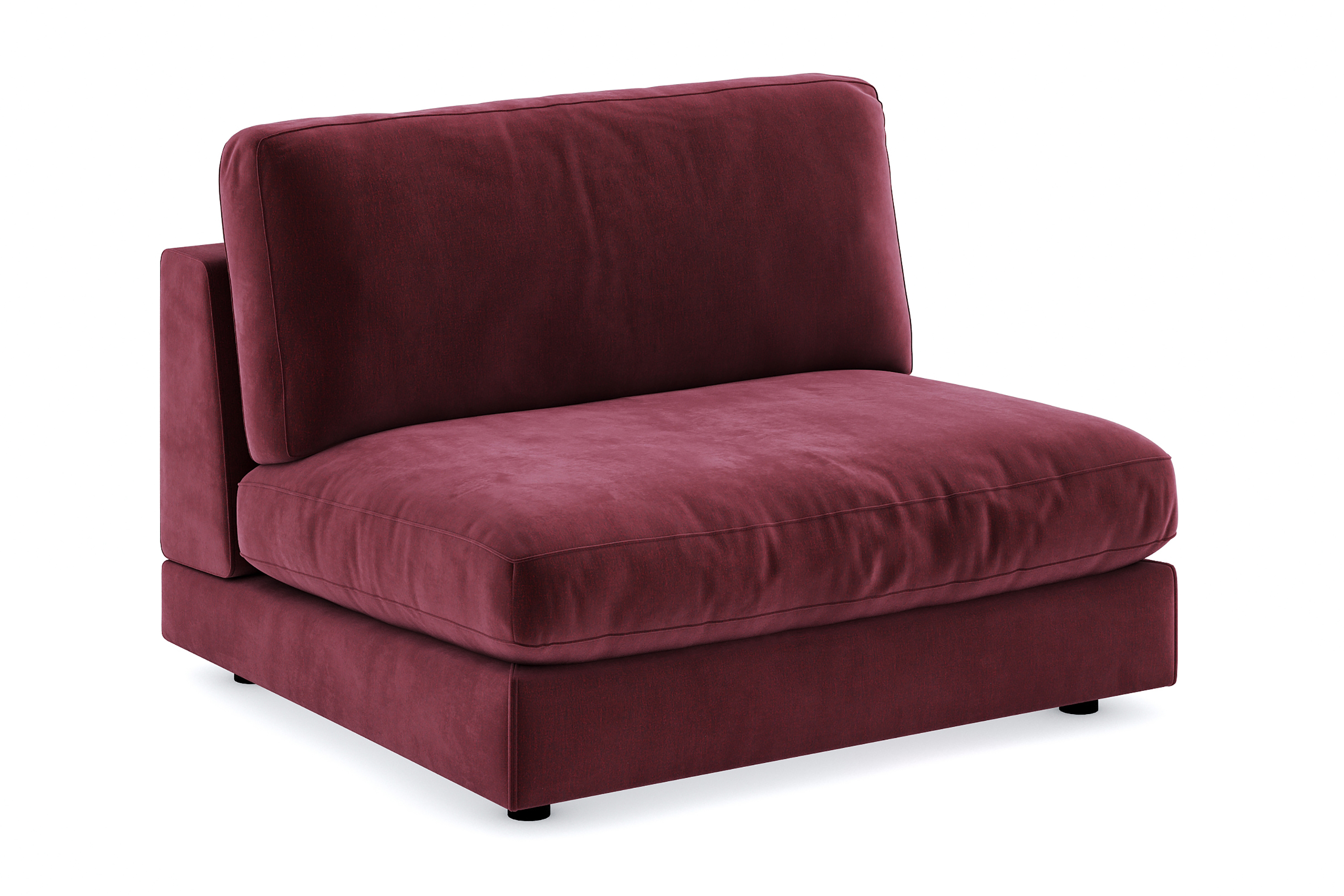 arken 2-sits mittmodul i sammet 120 cm bred - lila