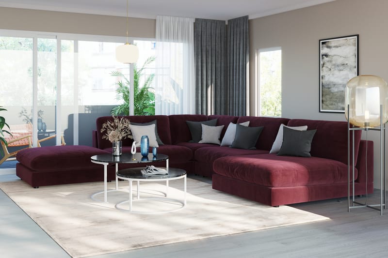 Arken 2-sits Mittmodul i Sammet 120 cm bred - Lila - Möbler - Vardagsrum - Soffor - Modulsoffor - Mittmodul