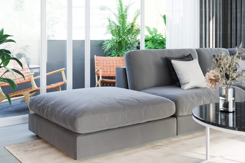 Arken 2-sits Mittmodul i Sammet 120 cm bred - Ljusgrå - Möbler - Vardagsrum - Soffor - Modulsoffor - Mittmodul