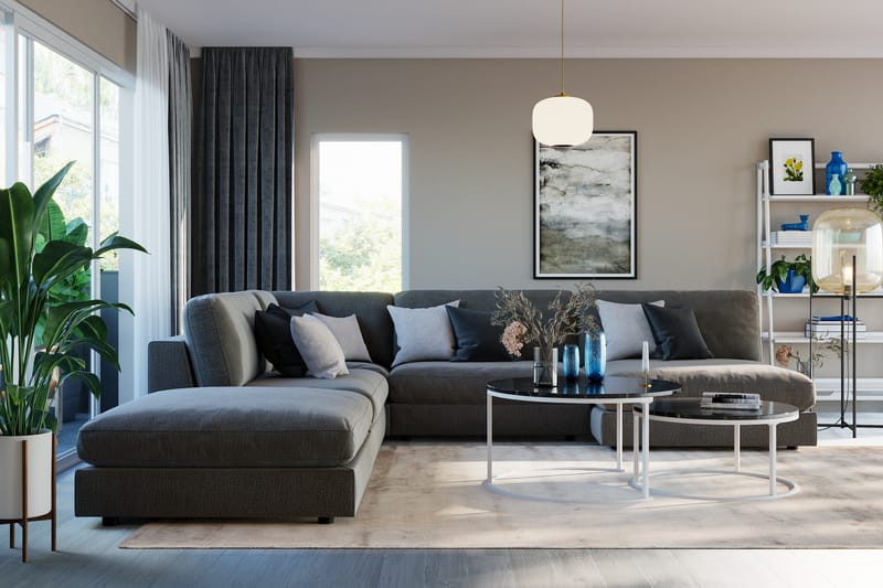 Arken 2-sits Mittmodul i Sammet 120 cm bred - Mörkgrå - Möbler - Vardagsrum - Soffor - Modulsoffor - Mittmodul