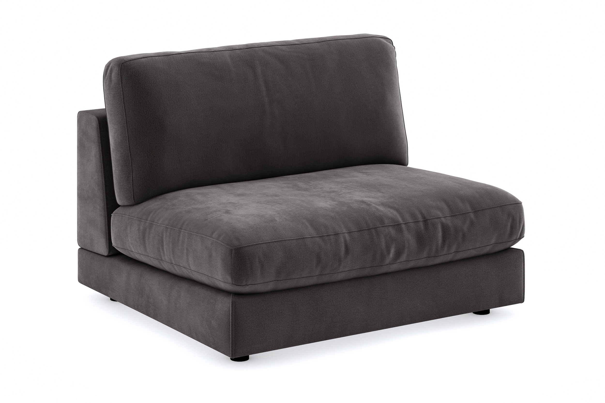 arken 2-sits mittmodul i sammet 120 cm bred - mörkgrå