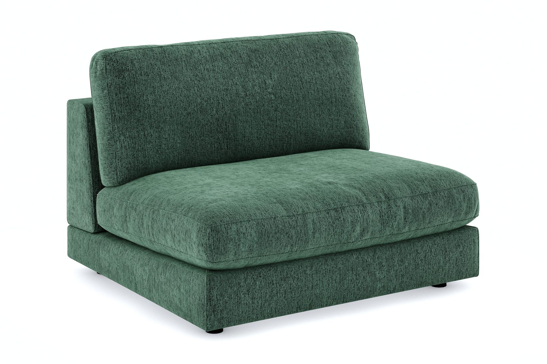 arken 2-sits mittmodul i sammet 120 cm bred - mörkgrön