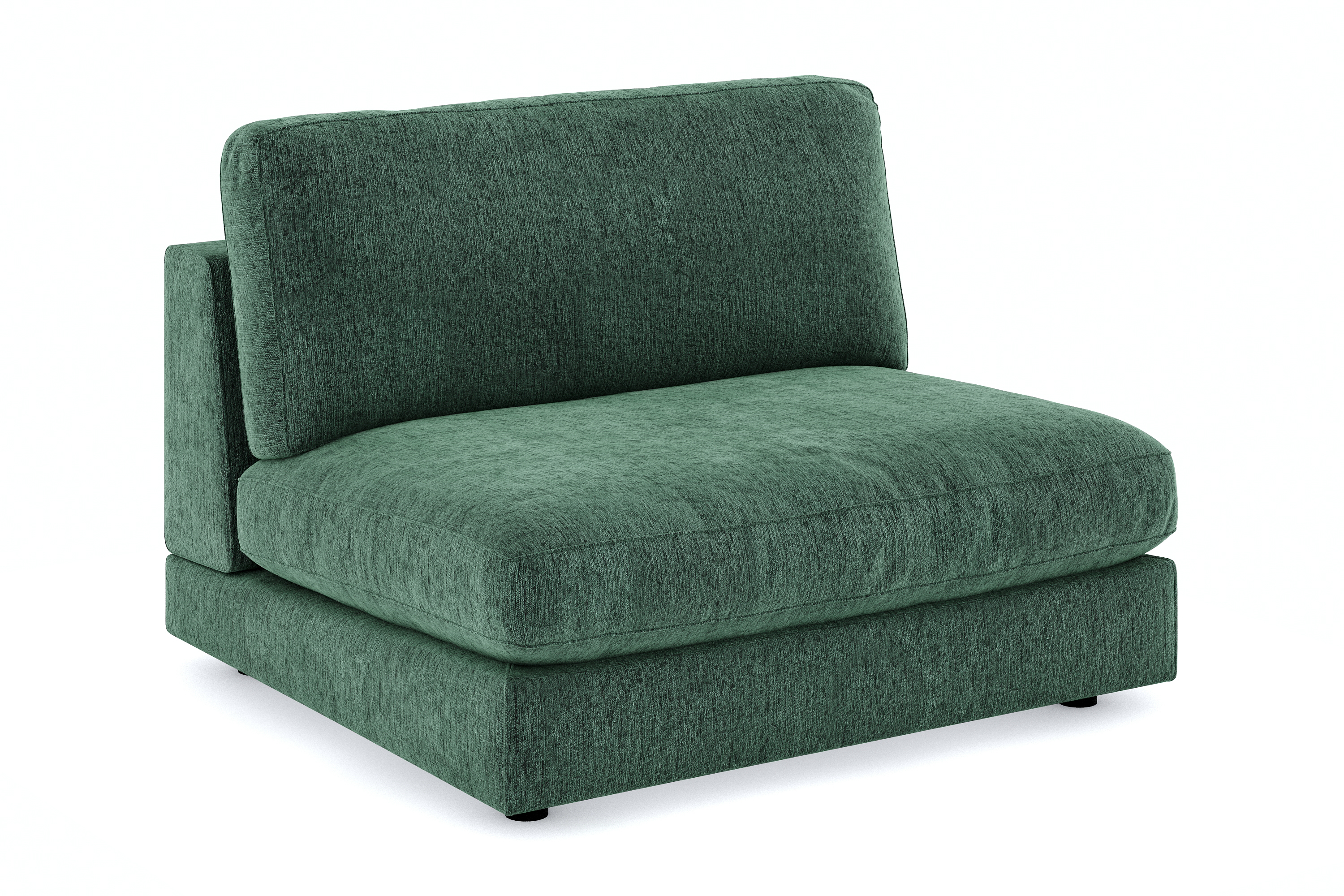 arken 2-sits mittmodul i sammet 120 cm bred - mörkgrön