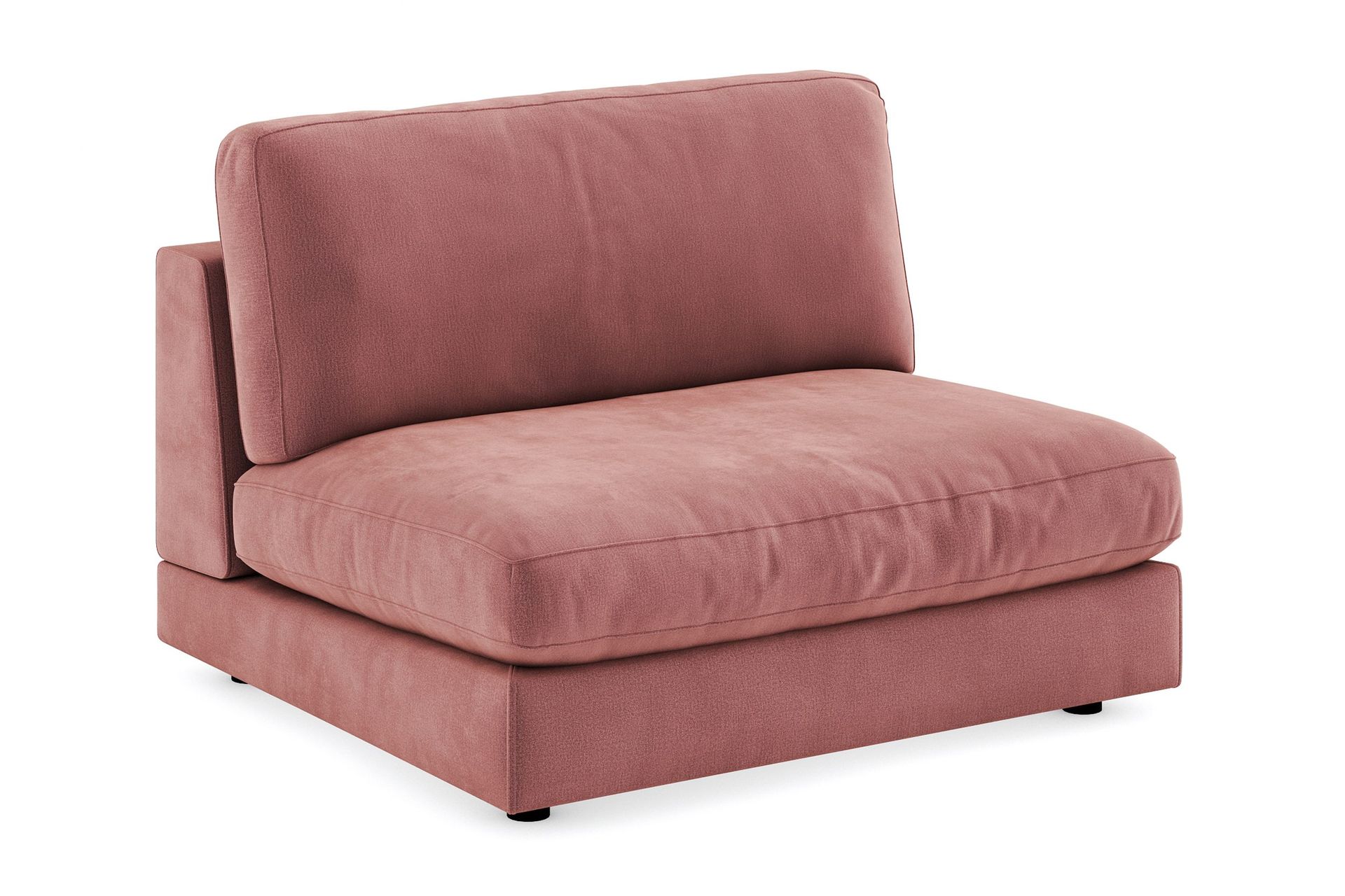 arken 2-sits mittmodul i sammet 120 cm bred - rosa