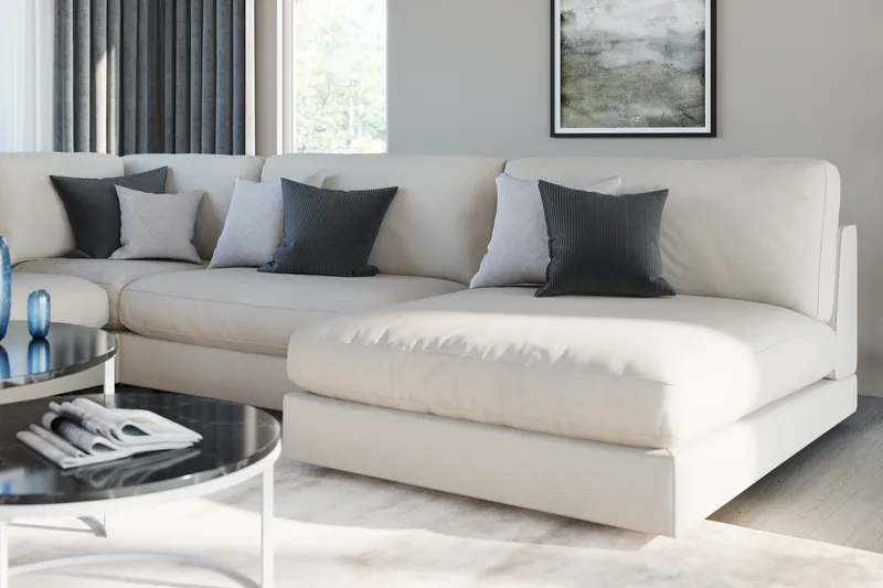 Arken 2-sits Mittmodul i Tyg 120 cm bred - Beige - Möbler - Vardagsrum - Soffor - Modulsoffor - Mittmodul