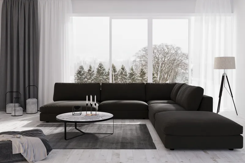 Arken 2-sits Mittmodul i Tyg 120 cm bred - Ljusgrå - Möbler - Vardagsrum - Soffor - Modulsoffor - Mittmodul