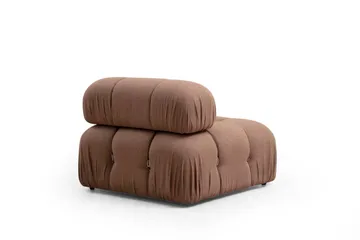 Belgin Mittmodul / Fåtölj 95 cm med fast ryggstöd och repdetaljer - Brun - Möbler - Vardagsrum - Soffor - Modulsoffor - Mittmodul
