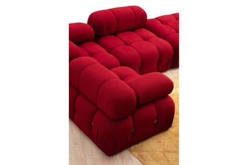 Belgin Mittmodul / Fåtölj 95 cm med fast ryggstöd och repdetaljer - Röd - Möbler - Vardagsrum - Soffor - Modulsoffor - Mittmodul