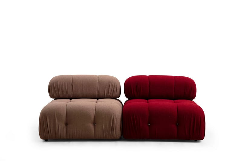 Belgin Mittmodul / Fåtölj 95 cm med fast ryggstöd och repdetaljer - Röd - Möbler - Vardagsrum - Soffor - Modulsoffor - Mittmodul