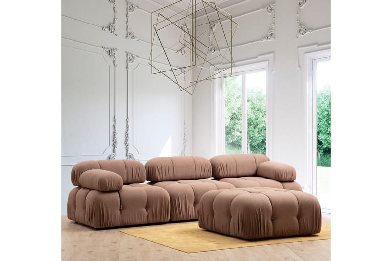 Belgin Mittmodul / Fåtölj 95 cm med fast ryggstöd och repdetaljer - Möbler - Vardagsrum - Soffor - Modulsoffor - Mittmodul