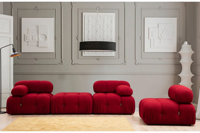 Belgin Mittmodul / Fåtölj 95 cm med fast ryggstöd och repdetaljer - Möbler - Vardagsrum - Soffor - Modulsoffor - Mittmodul