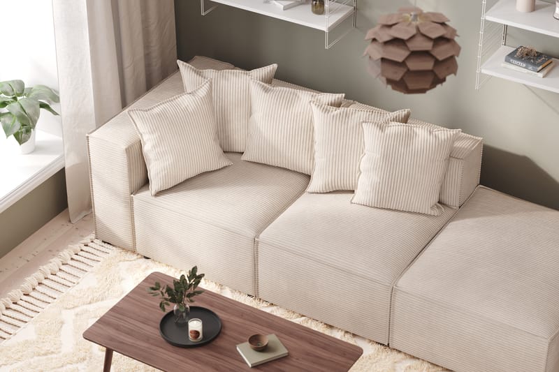 Cubo 1-sits Mittmodul i Manchester 80 cm bred - Beige - Möbler - Vardagsrum - Soffor - Modulsoffor - Mittmodul